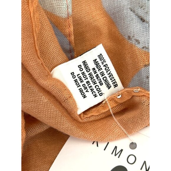 Jessica McClintock Boho Coral Blue Floral Kimono Cardigan Coastal Summer Chic - Picture 6 of 6